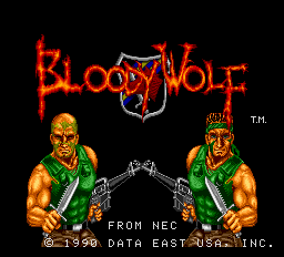 Bloody Wolf Title Screen